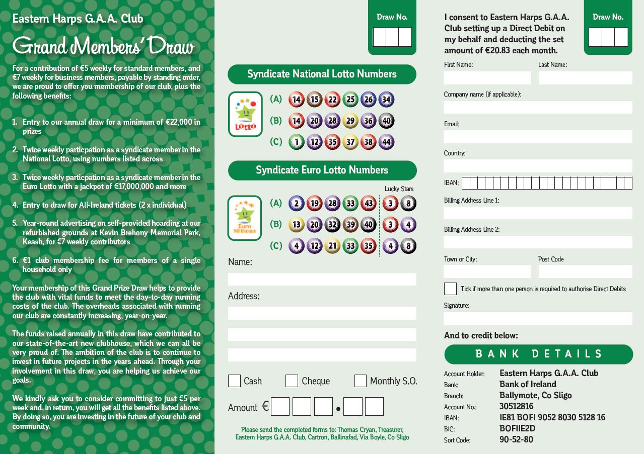Eastern Harps Members Annual Draw